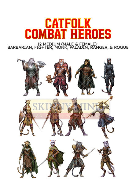 Catfolk Combat Heroes – Skinny Minis