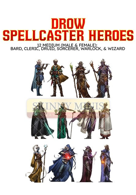 Drow Spellcaster Heroes Skinny Minis